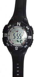Black PU Strap Multifunction Digital Watch Flashing LED Light Hourly Chime Wristwatch