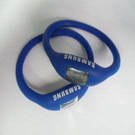 Άσπρο/μπλε ρολόι Wristband σιλικόνης, αθλητικός χαλαζίας Wristwatch με το διευθετήσιμο χρονικό εξόγκωμα