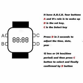 Αθλητικό ύφος ρολογιών Wristband σιλικόνης των ψηφιακών οδηγήσεων με την επιφάνεια καθρεφτών