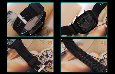 Το αναλογικό ρολόι ζωνών LCD EL Backlight PU, ανησυχεί ψηφιακό Wristwatches