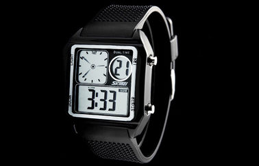 Το αναλογικό ρολόι ζωνών LCD EL Backlight PU, ανησυχεί ψηφιακό Wristwatches