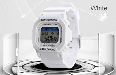 Κομψή περίπτωση 12/24 ωρ. Wristwatches ABS γυναικείων άσπρη ψηφιακή ρολογιών