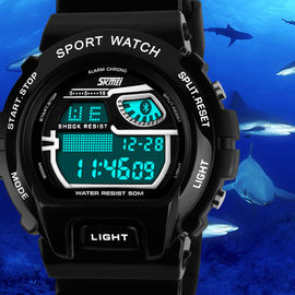 LCD πολλών χρήσεων ψηφιακό Wristwatch με PU το νικέλιο λουριών ελεύθερο