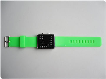 Λαστιχένιος cOem ρολογιών Wristband ρολογιών/σιλικόνης των πράσινων δυαδικών οδηγήσεων