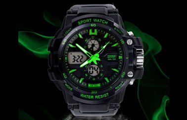 Διπλή διαφορά ώρας αναλογικό-ψηφιακό Wristwatch ατόμων cOem με τον ωριαίο κτύπο