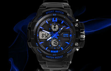 Διπλή διαφορά ώρας αναλογικό-ψηφιακό Wristwatch ατόμων cOem με τον ωριαίο κτύπο