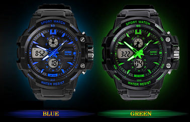 Διπλή διαφορά ώρας αναλογικό-ψηφιακό Wristwatch ατόμων cOem με τον ωριαίο κτύπο