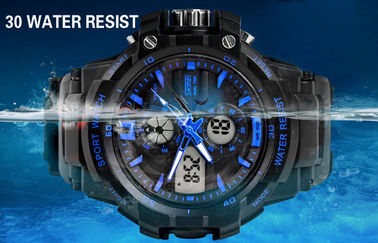 Διπλή διαφορά ώρας αναλογικό-ψηφιακό Wristwatch ατόμων cOem με τον ωριαίο κτύπο