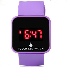 Ψηφιακό Wristwatch των πορφυρών οδηγήσεων για το ODM cOem Wristband πλαστικής περίπτωσης + σιλικόνης κοριτσιών
