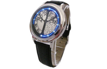 Ψηφιακό Wristwatch των οδηγήσεων βραχιολιών δέρματος για άνδρες και για γυναίκες για την κολύμβηση, ποτίζει ανθεκτικό