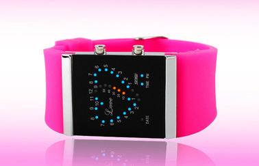 Ψηφιακό Wristwatch των οδηγήσεων κοριτσιών, μπλε ηλεκτρονικά ρολόγια λουριών σιλικόνης