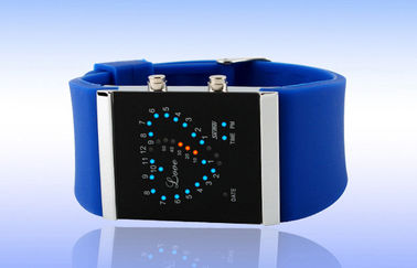 Ψηφιακό Wristwatch των οδηγήσεων κοριτσιών, μπλε ηλεκτρονικά ρολόγια λουριών σιλικόνης