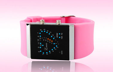 Ψηφιακό Wristwatch των οδηγήσεων κοριτσιών, μπλε ηλεκτρονικά ρολόγια λουριών σιλικόνης
