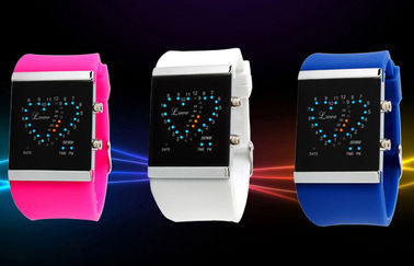 Ψηφιακό Wristwatch των οδηγήσεων κοριτσιών, μπλε ηλεκτρονικά ρολόγια λουριών σιλικόνης