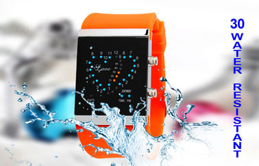 Ψηφιακό Wristwatch των οδηγήσεων κοριτσιών, μπλε ηλεκτρονικά ρολόγια λουριών σιλικόνης