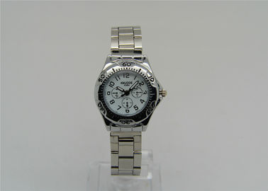 Στρογγυλή περίπτωση κραμάτων κυρία Metal Strap Watch Ιαπωνία αναλογικό Κίνημα 3 σχέδιο ματιών