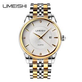 Χρυσή ασημένια επιχείρηση Wristwatch, αδιάβροχα επιχειρησιακά ρολόγια ανοξείδωτου μόδας ατόμων
