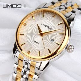 Χρυσή ασημένια επιχείρηση Wristwatch, αδιάβροχα επιχειρησιακά ρολόγια ανοξείδωτου μόδας ατόμων