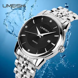 Χρυσή ασημένια επιχείρηση Wristwatch, αδιάβροχα επιχειρησιακά ρολόγια ανοξείδωτου μόδας ατόμων