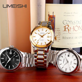 Σκληρά γυαλιά Wristwatch περίπτωσης και λουριών QuartzWatch ανοξείδωτου υψηλών σημείων για το αρσενικό