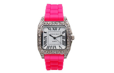 Κυρία 1 ζώνη ρολογιών σιλικόνης Wristwatches διαμαντιών Bling ρολογιών χαλαζία του ATM