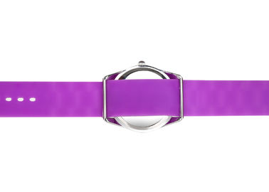 Διαμάντι ζελατίνας κυρία Silicone Wristband Watches αδιάβροχο, ρόδινο λουρί Hermosa