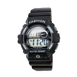 Το υπαίθριο ενήλικο μαύρο λουρί ψηφιακό Wristwatch σύστημα 24 ώρας, ποτίζει ανθεκτικό