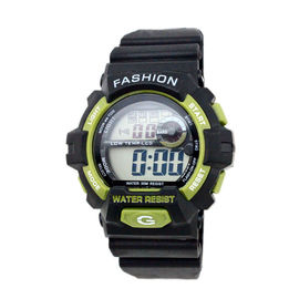 Το υπαίθριο ενήλικο μαύρο λουρί ψηφιακό Wristwatch σύστημα 24 ώρας, ποτίζει ανθεκτικό