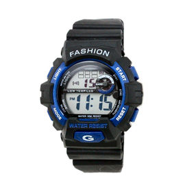 Το υπαίθριο ενήλικο μαύρο λουρί ψηφιακό Wristwatch σύστημα 24 ώρας, ποτίζει ανθεκτικό