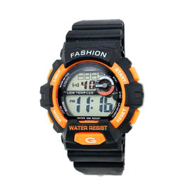 Το υπαίθριο ενήλικο μαύρο λουρί ψηφιακό Wristwatch σύστημα 24 ώρας, ποτίζει ανθεκτικό